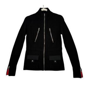 Jack Nicklaus Merino Lambswool Utility Zip Sweater Small Black